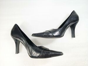 Antonio Melani Vero Cuoio Black Leather Heels – Size 8.5 – 4" Heel – Italy